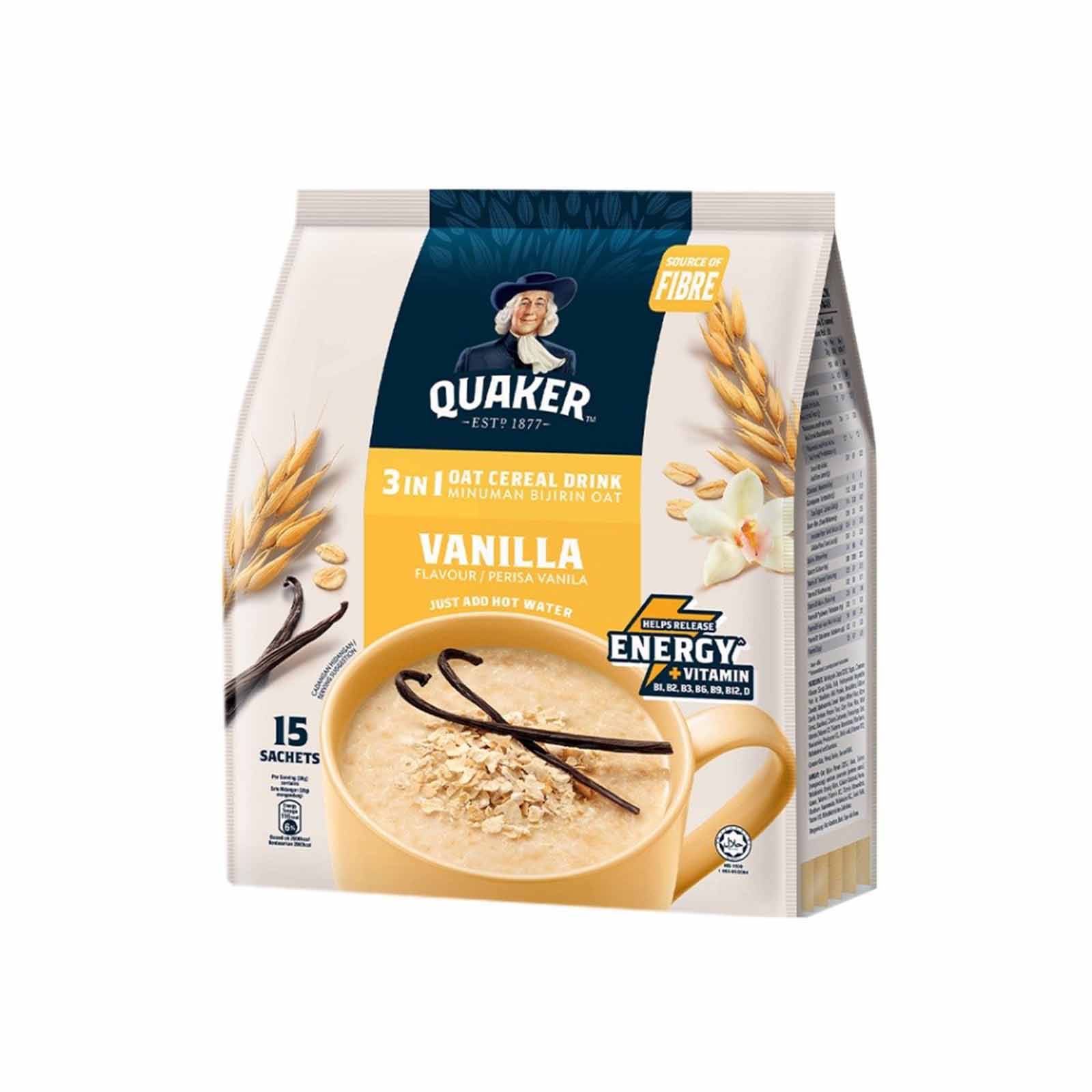 Quaker 3 in 1 Vital Vanilla Cereal Drink 28g x 15