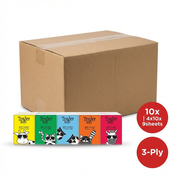 Tender Soft 3ply Mini Hanky 9sheets x 10 (highest price)