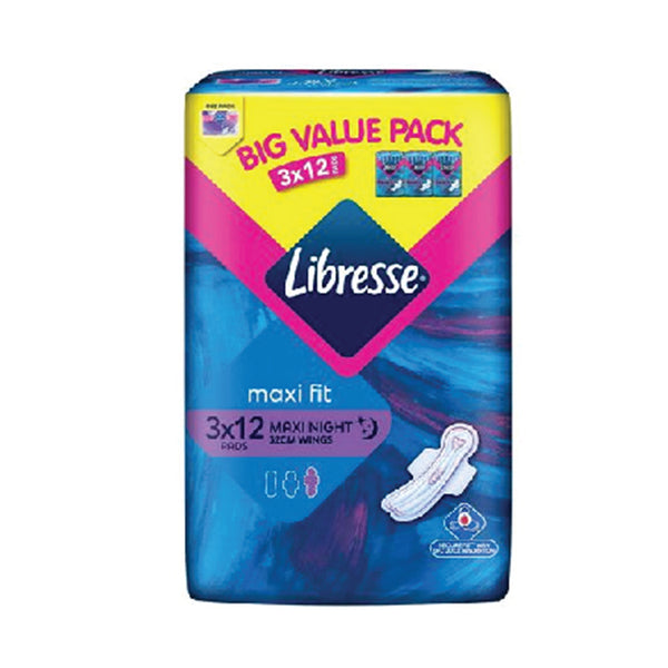 Libresse Maxi Night Unscented Secure Wings Pad 12pcs x 3 (highest price)