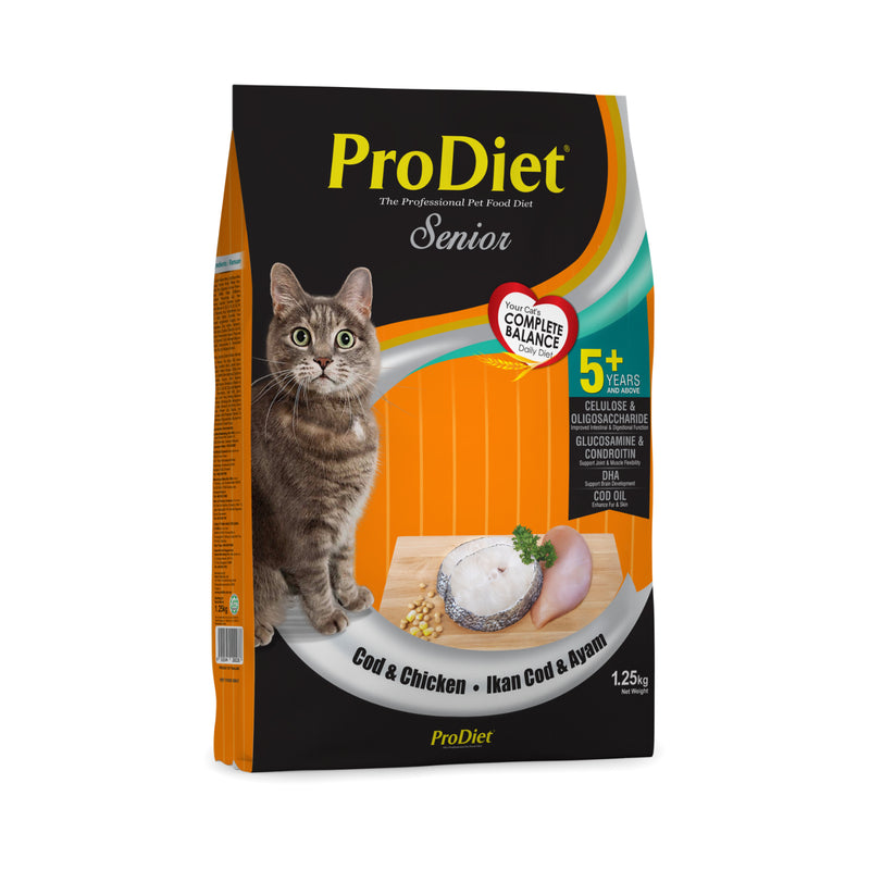 ProDiet Senior Dry Cat Food Cod & Chicken 1.25kg