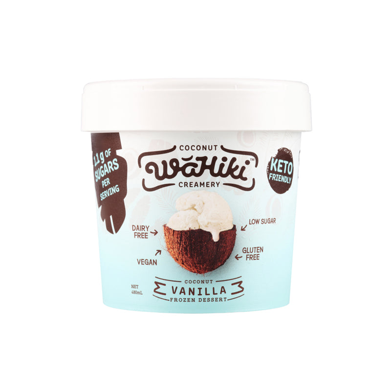 Wahiki Dairy Free Coconut Ice Cream Vanilla 480ml