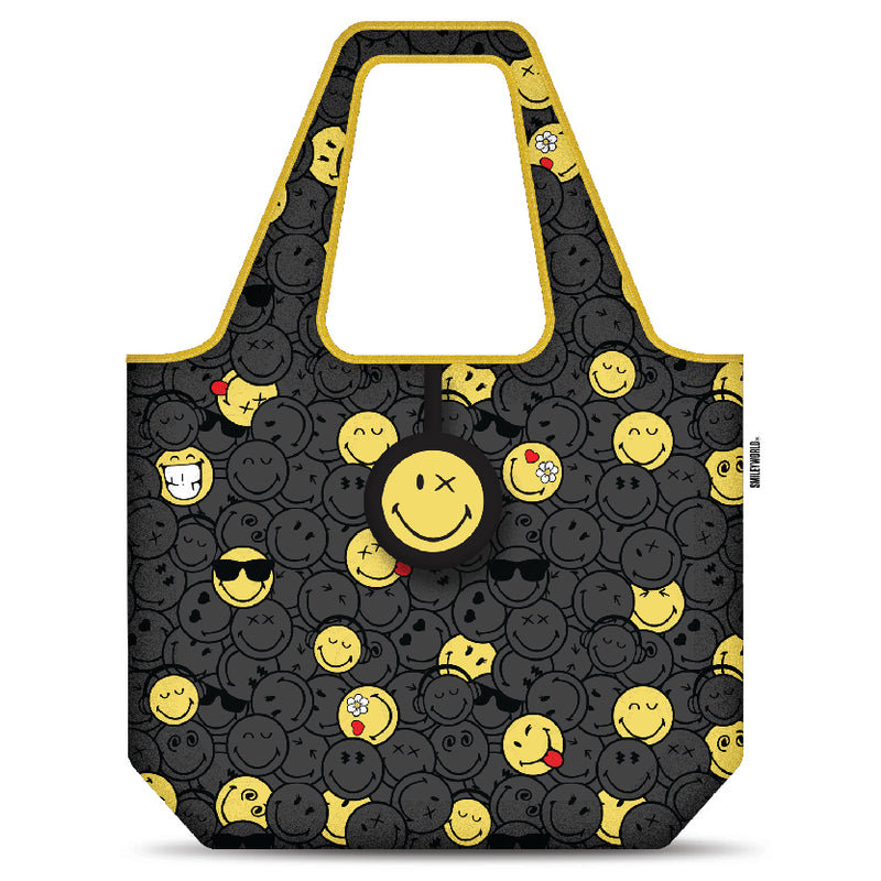 Smiley Foldable Bag (Black Colour) 1unit