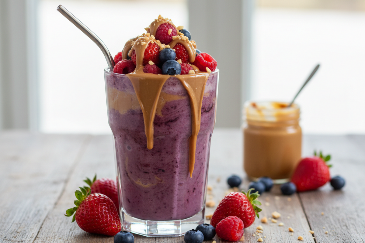 Peanut Butter & Berries Smoothie