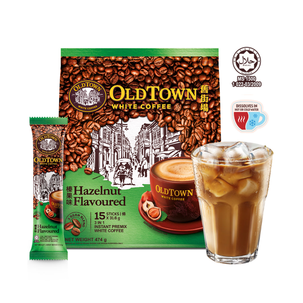 Old Town Hazelnut Flavoured Instant 3-in-1 Premix White Coffee 31.6g x 15
