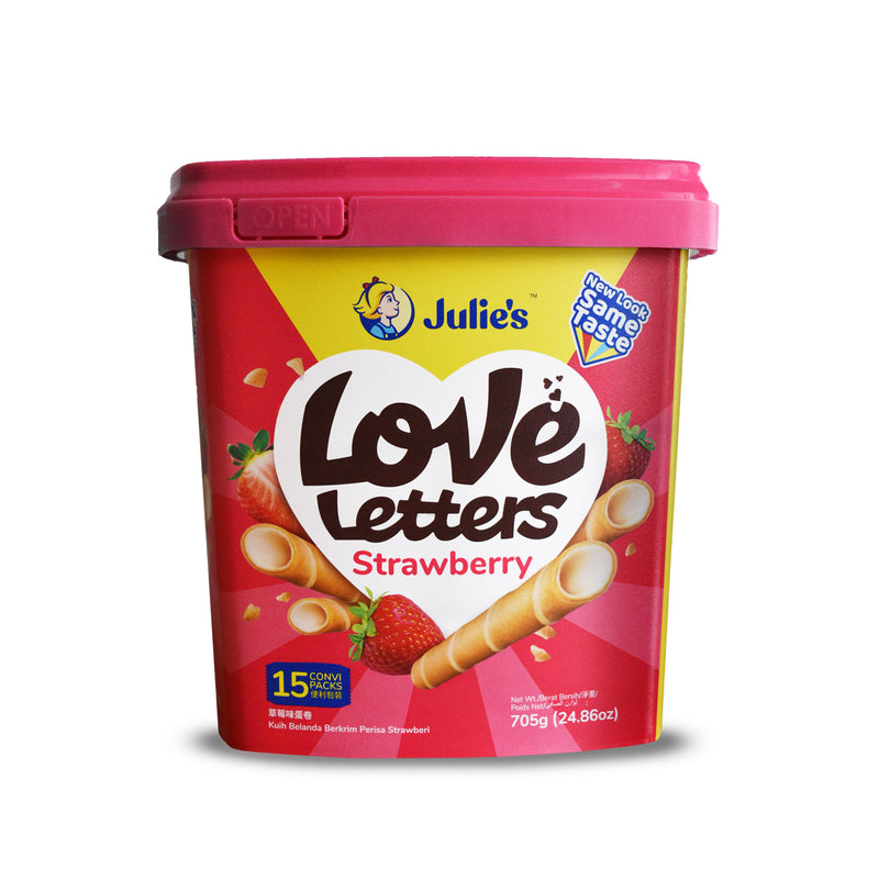 Julies Love Letters With Strawberry Cream (Tub) 705g