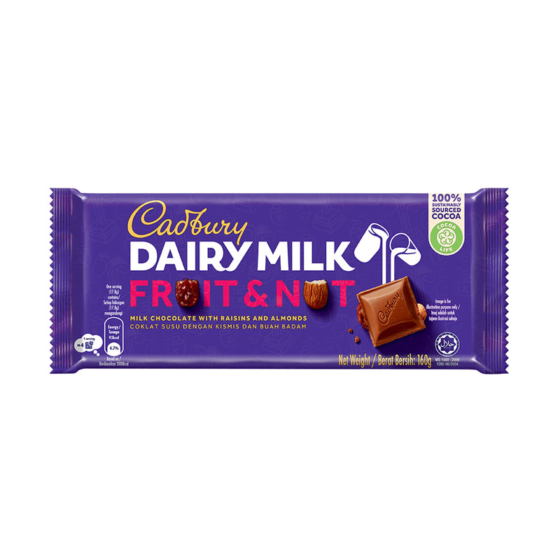 Cadbury Dairy Milk Fruit and Nut Chocolate Bar 160g