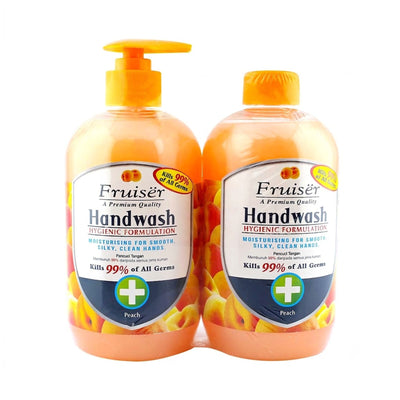 Fruiser Moisturising Hand Wash Peach 500ml x 2