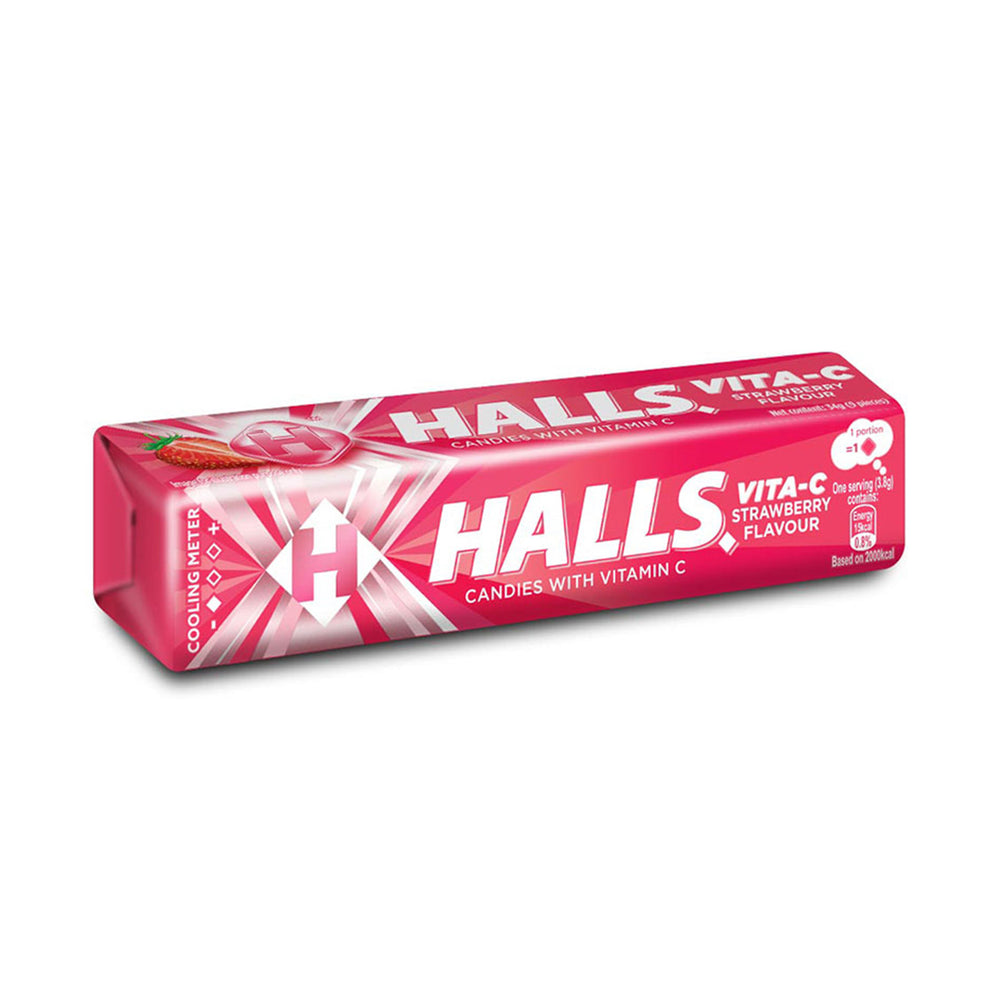 Halls Vitamin C Strawberry Candy 34g