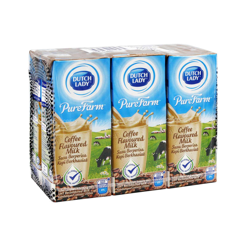 Dutch Lady Pure Farm Coffee UHT Milk 200ml x 6