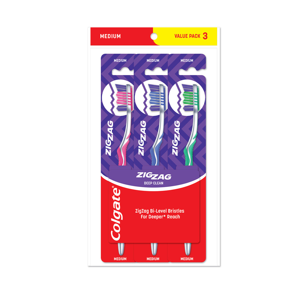 Colgate Zig Zag Plus Toothbrush (Medium) 2+1