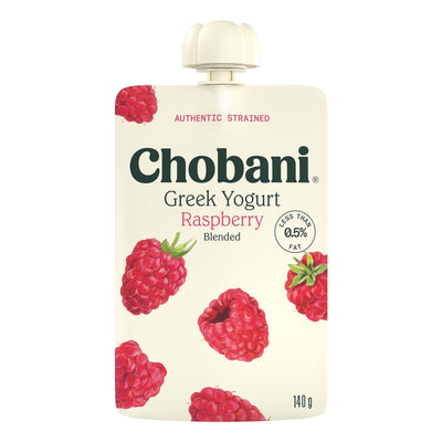 Chobani Greek Yoghurt 0% Fat Raspberry Pouch 140g