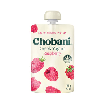 Chobani Greek Yoghurt 0% Fat Raspberry Pouch 140g