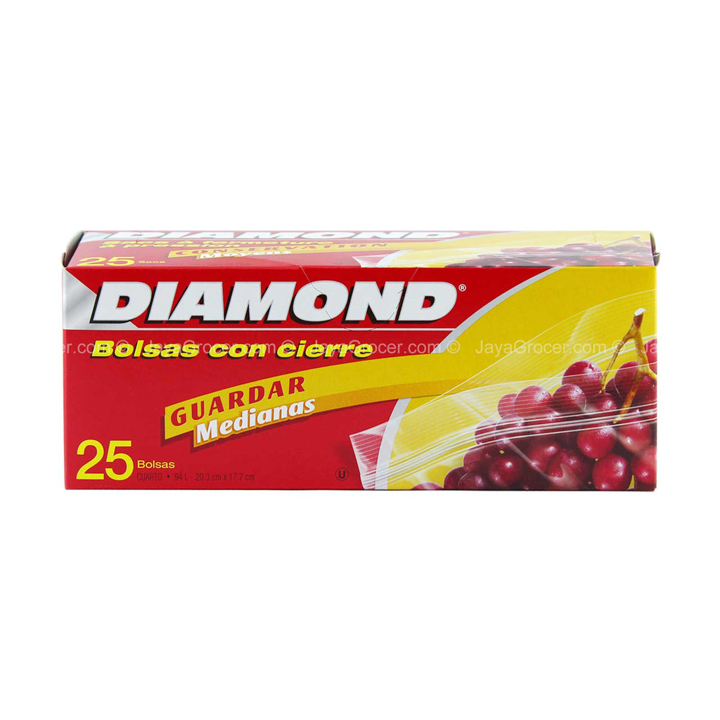 Diamond Sandwich Zipper Bags (Medium) 25pcs/pack
