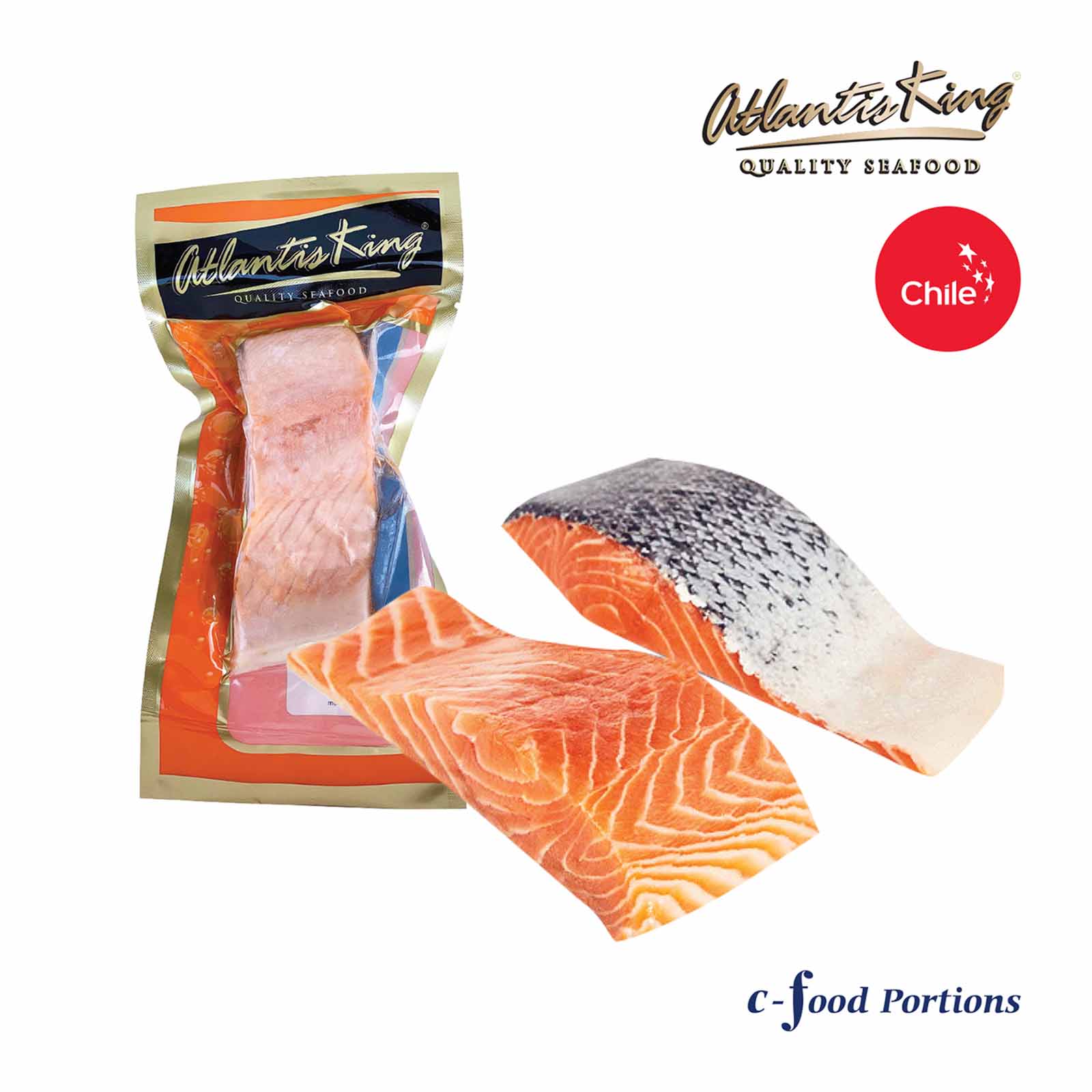 Atlantis King Frozen Salmon Fillet 200g