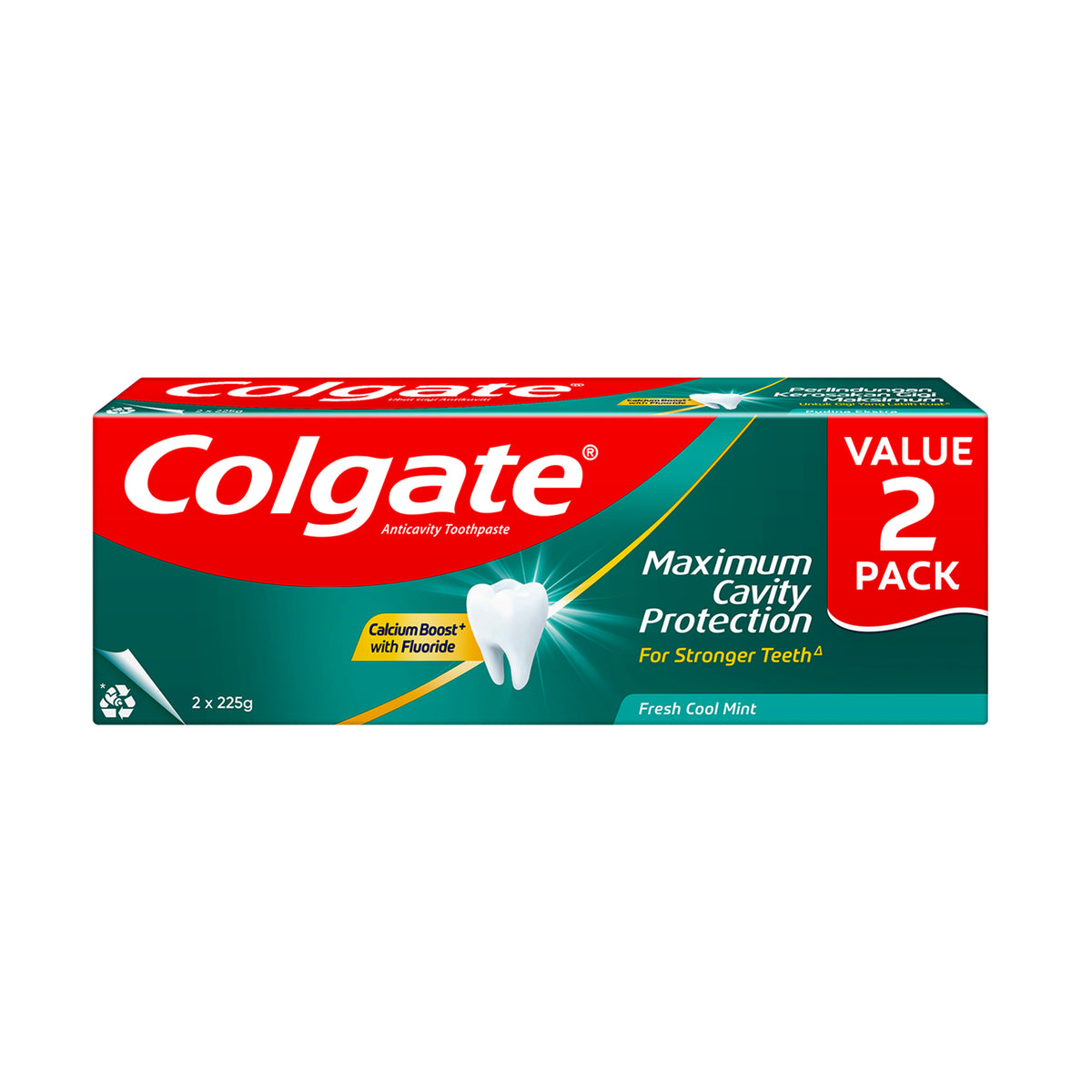 Colgate Fresh Cool Mint Toothpaste 225g x 2
