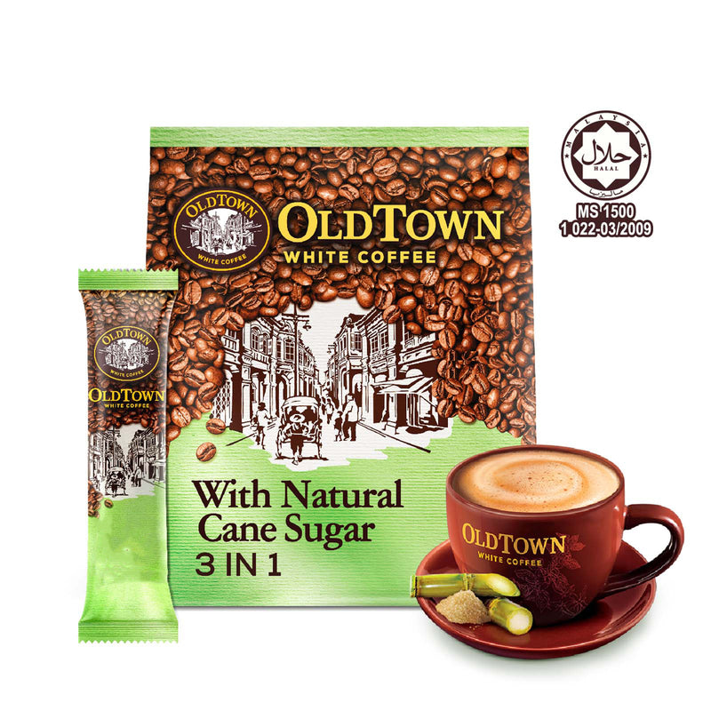 Old Town 3-in-1 Instant White Coffee with Natural Cane Sugar 36g x 15