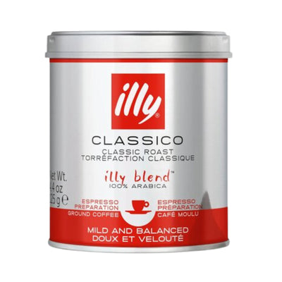 Illy Classico Classic Roast Espresso Preparation Ground Coffee 125g