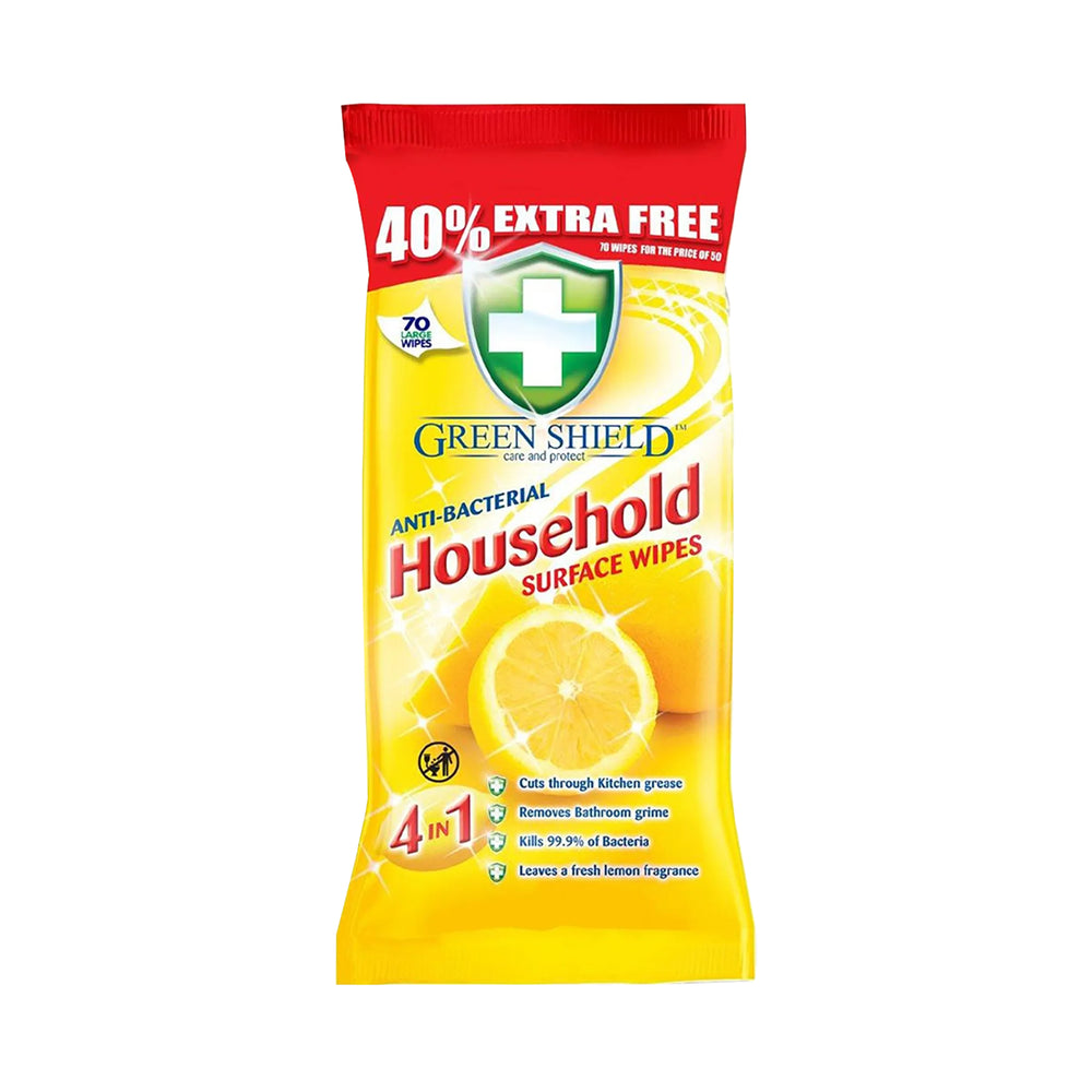 Green Shield Anti-Bacterial Household Surface Wipes 1pack