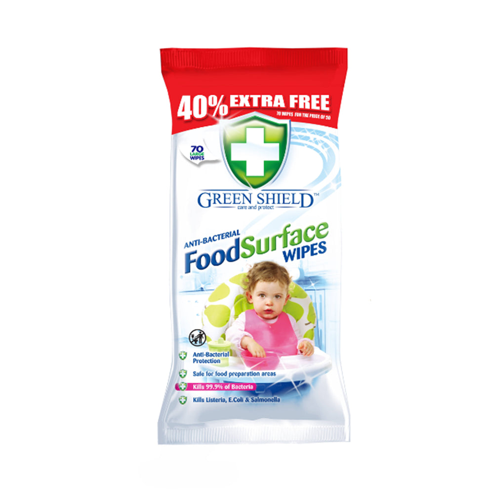 Green Shield Anti-Bacterial Food Surface Wipes 1pack