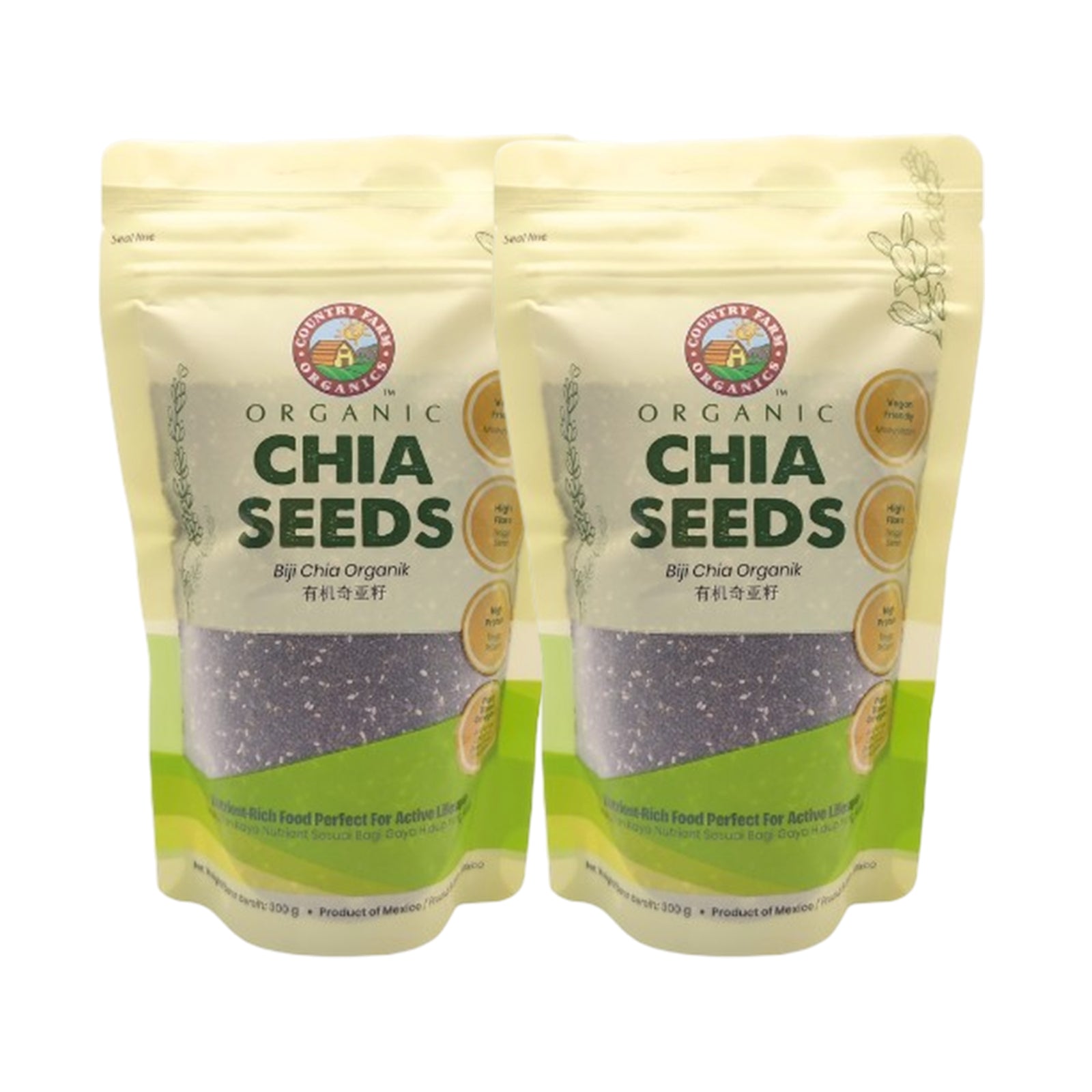 Country Farm Organics Certified Organic Chia Seeds 300g