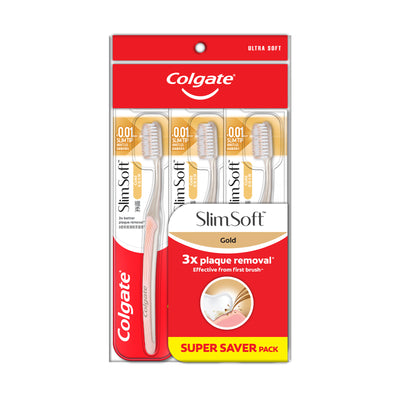 Colgate Slim Soft Charcoal Gold Toothbrush 3pcs/pack