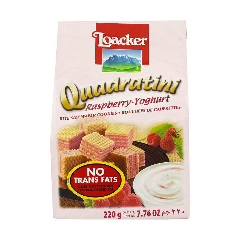 Loacker Quadratini Raspberry Yoghurt Wafer Cookies 220g