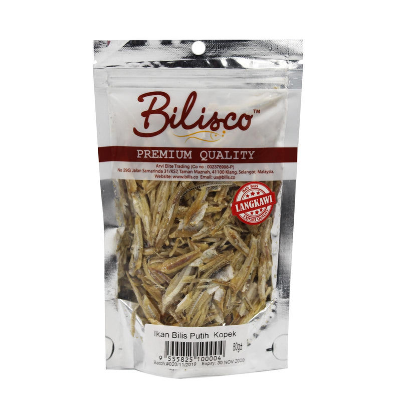 Bilisco Peeled White Anchovies (Ikan Bilis Putih Kopek) 80g