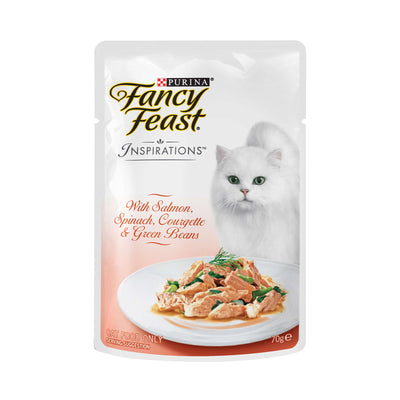 Fancy Feast  Inspirations Salmon, Spinach, Courgette & Green Beans Wet Cat Food 70g