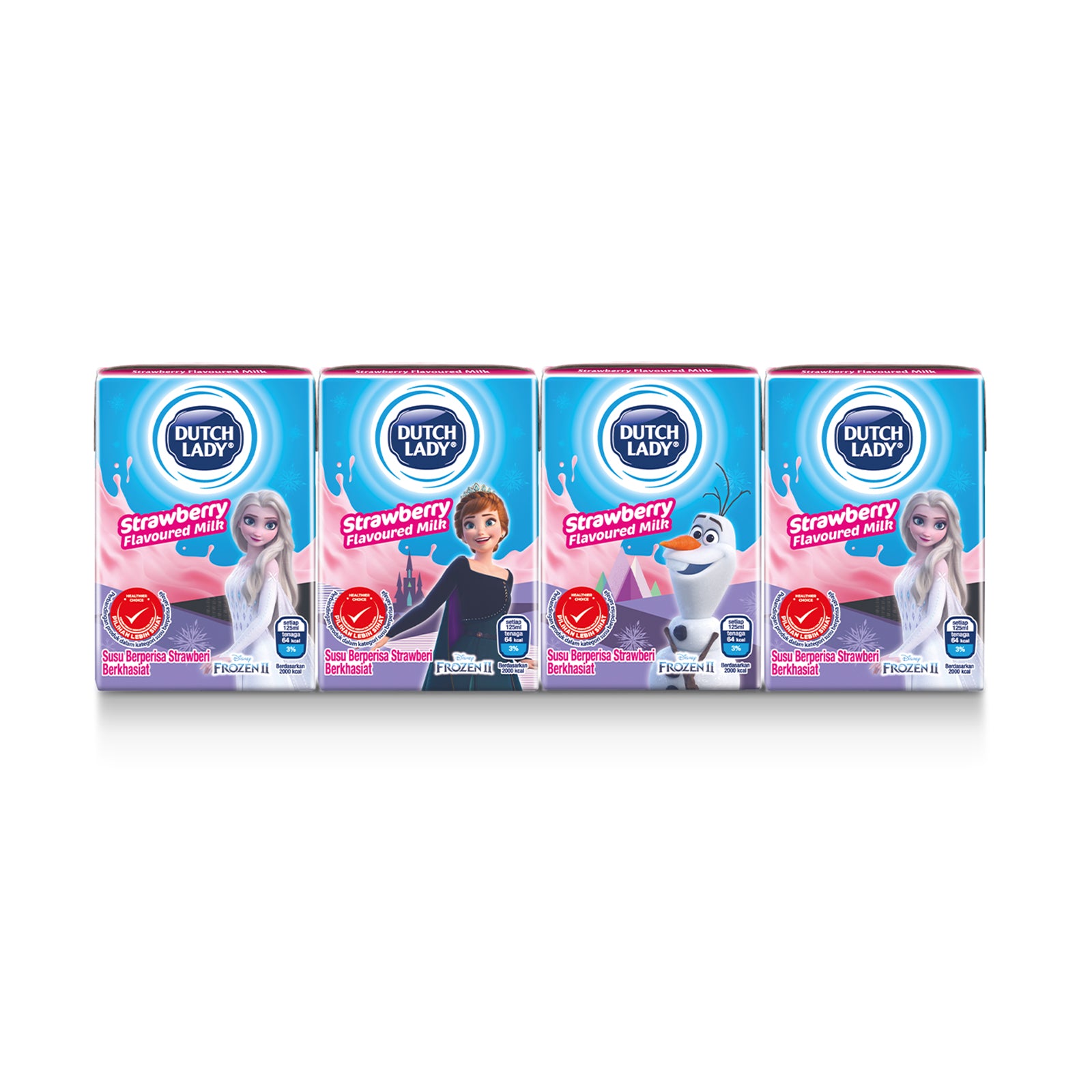 Dutch Lady Milky Frozen UHT Milk Strawberry Flavour 125ml x 4