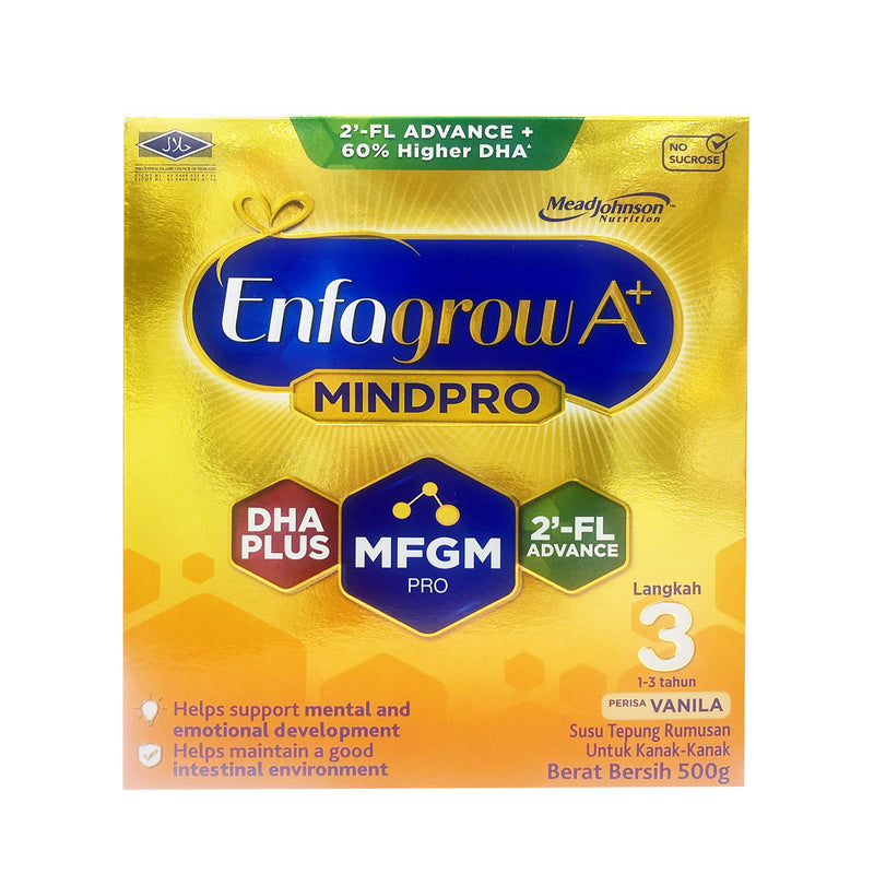 Enfagrow A+ MindPro Step 3 with MFGM Pro, DHA Pro and 2'-FL (Vanilla) 500g