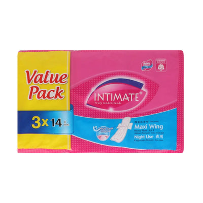 Intimate Night Long Maxi Wing Sanitary Pad 14pcs x 3