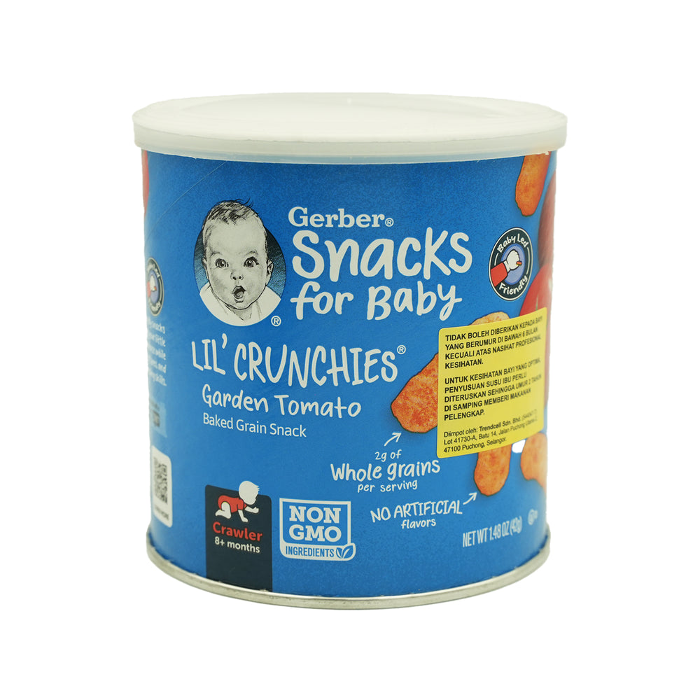 Gerber Snacks for Baby Lil Crunchies Garden Tomato Baked Corn Snack 50g