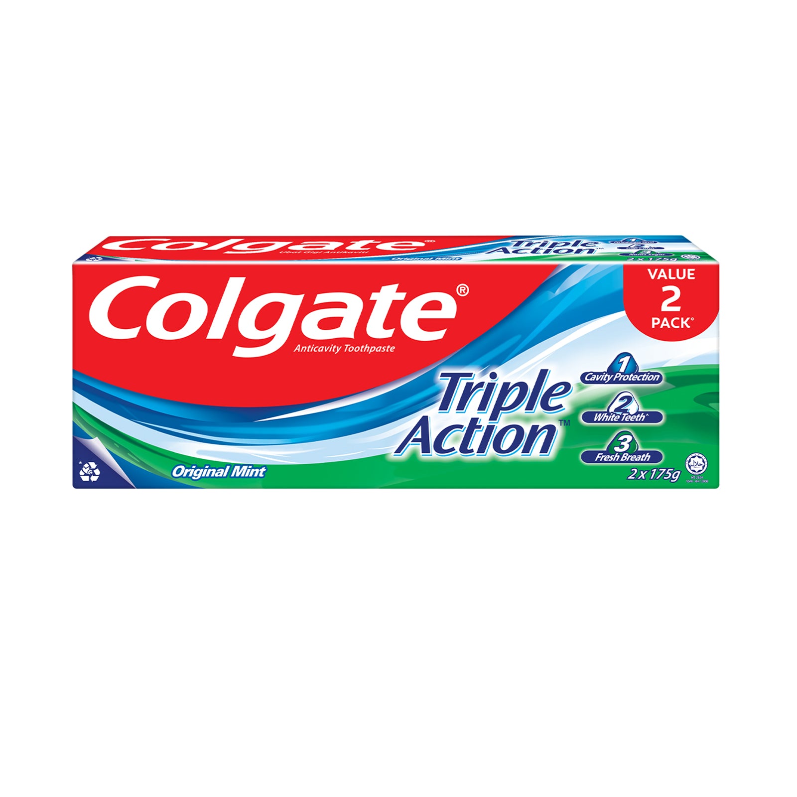 Colgate Triple Action Toothpaste Twinpack 175g x 2