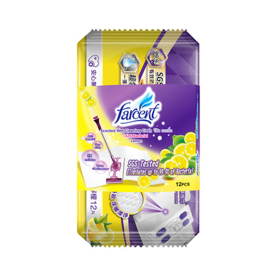 Farcent Wet Cleaning Tissue Lemon Scent 12pcs/pack