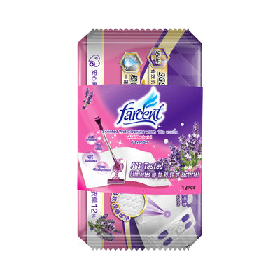 Farcent Wet Cleaning Tissue Lavender 12pcs/pack
