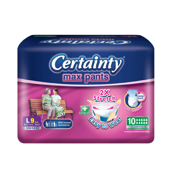 Certainty Max Pants Adult Diapers L 9pcs/pack