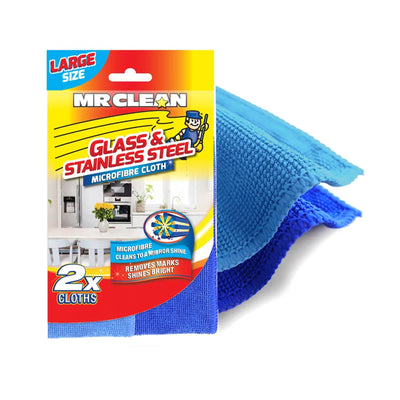 Mr Clean Microfibre Glass and Stainless Steel Cloth 2pcs/pack