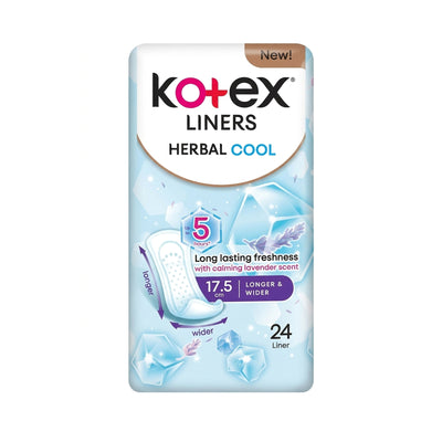 Kotex Liner Herbal Cool Long and Wider Unscented 24sheets