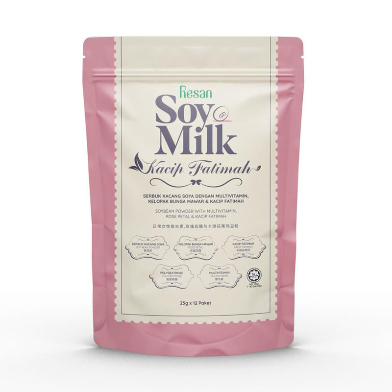 Resan Instant Soymilk With Rose Petal and Kacip Fatimah 25g x 12