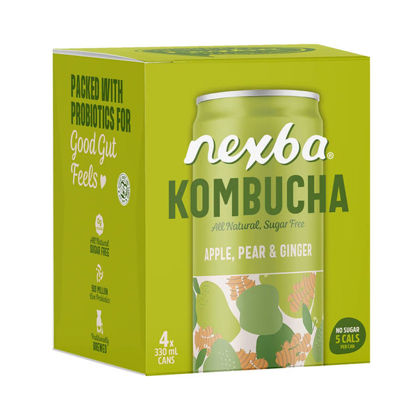 Nexba Apple Pear & Ginger Kombucha Drink 330ml