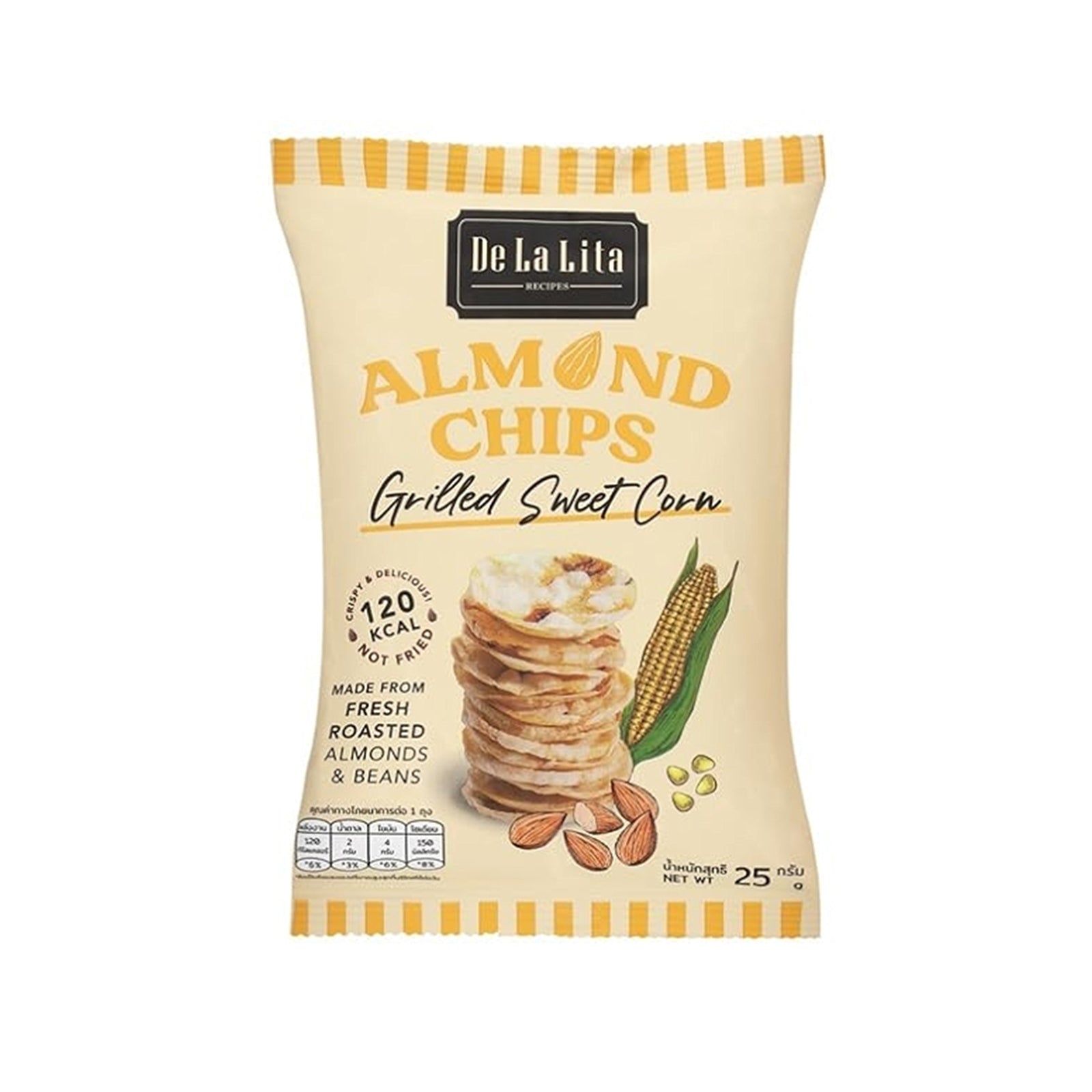 De La La Almond Chips Grilled Sweet Corn Flavor 25g