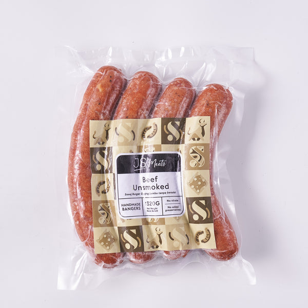 JS Meats Unsmoked Beef Banger Sausage 4pcs/pack (highest price)