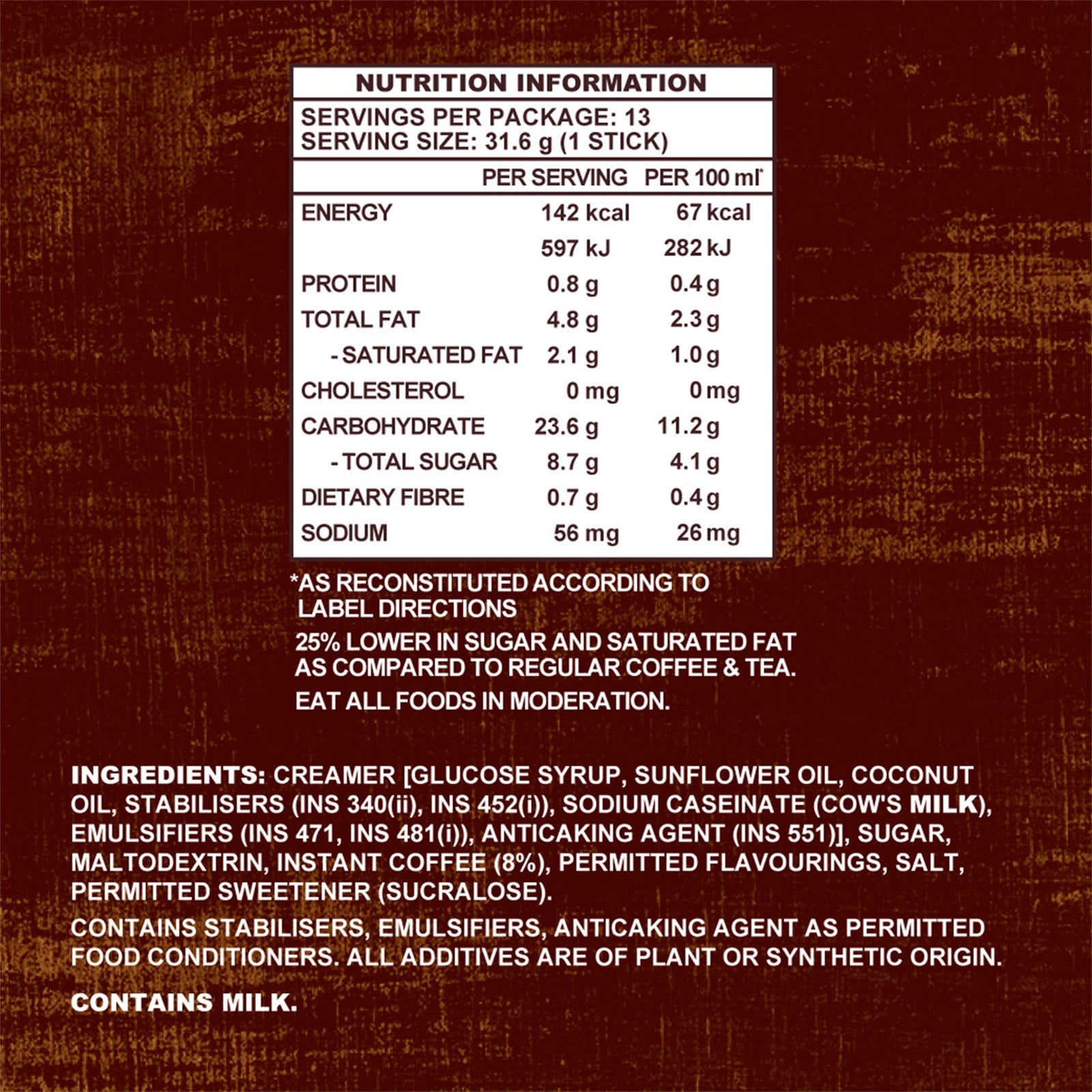 Old Town Salted Caramel Flavoured Instant 3 in 1 Premix White Coffee 31.6g x 15