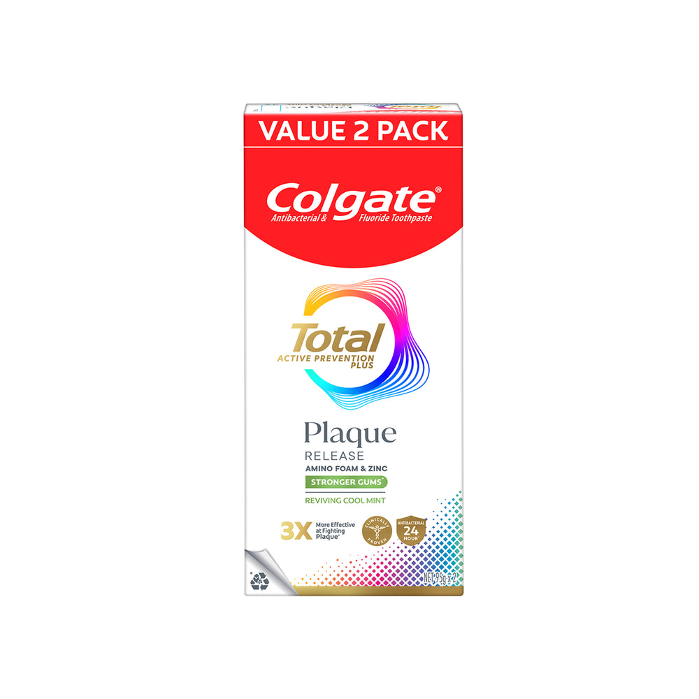 Colgate Total Plaque Release Reviving Cool Mint Toothpaste 95g x 2