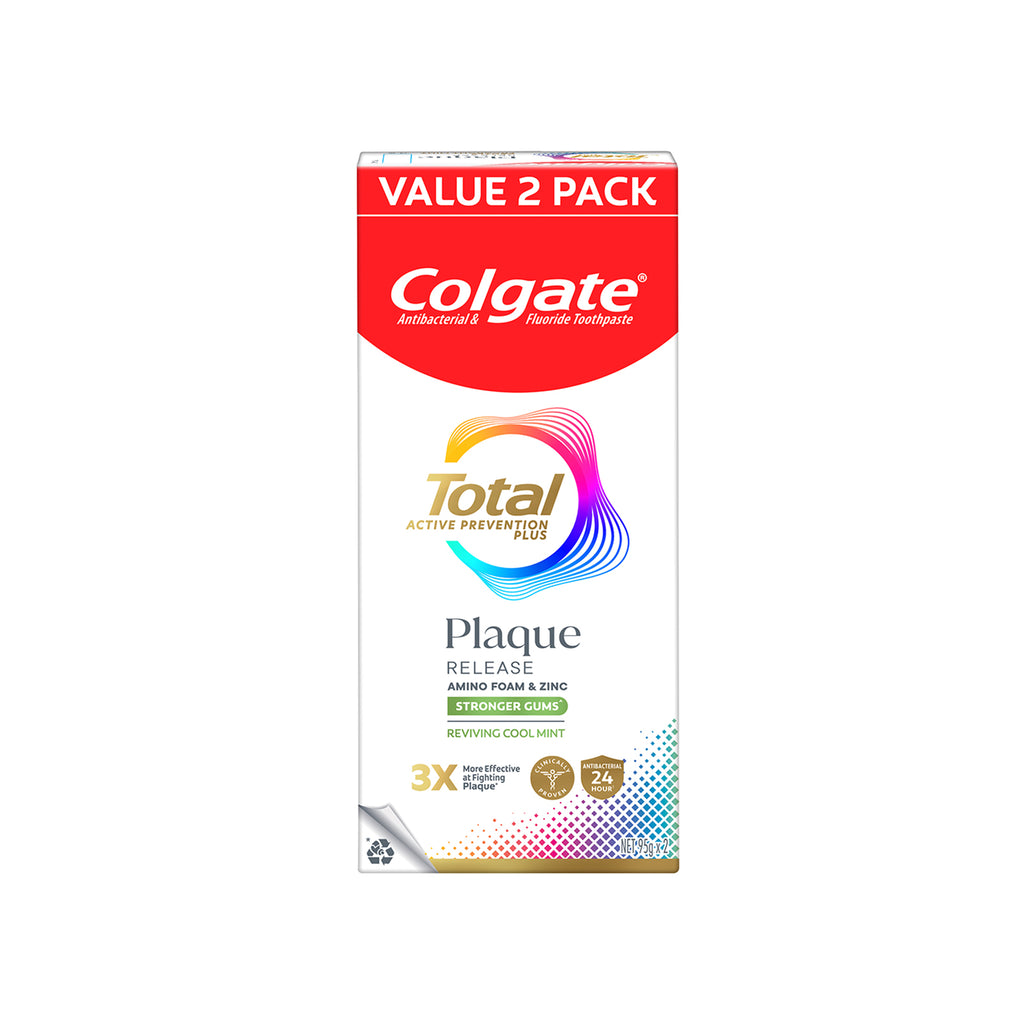 Colgate Total Plaque Release Reviving Cool Mint Toothpaste 95g x 2
