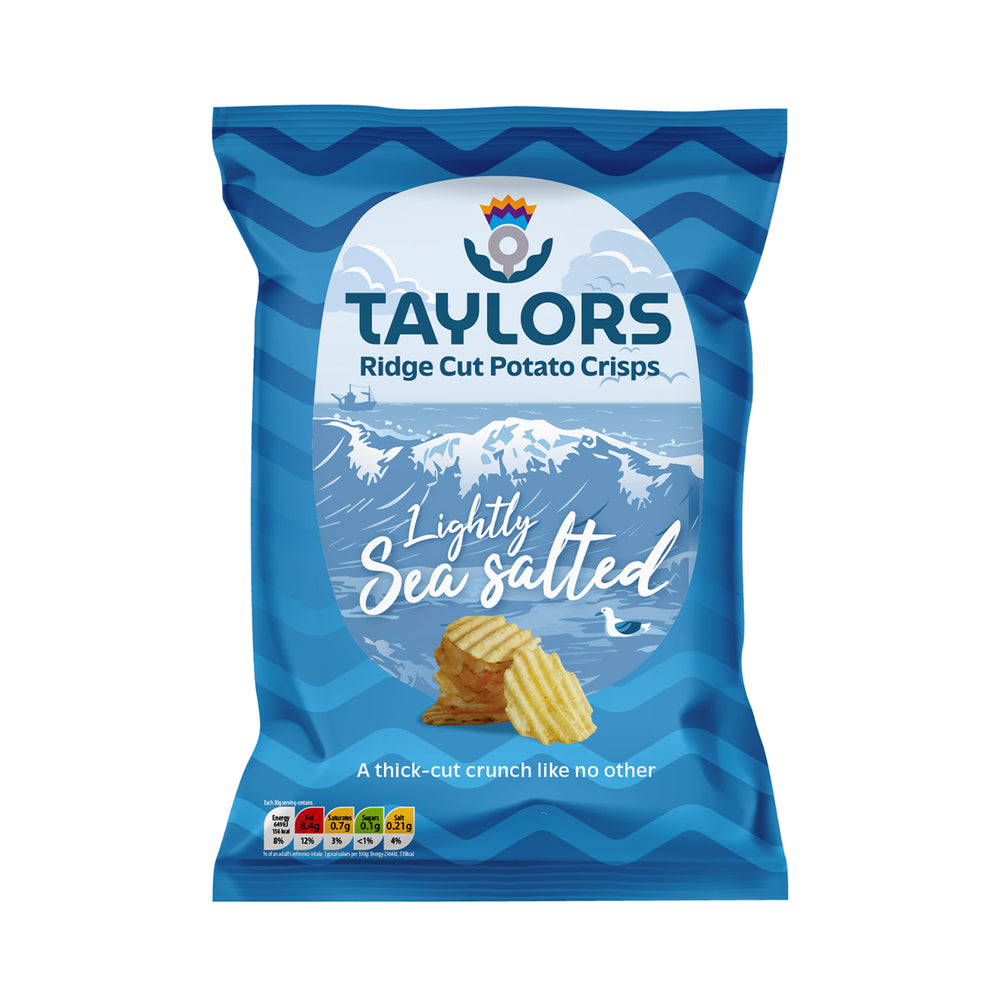 Taylors Lightly Sea Salted Ridge Potato Chips 150g