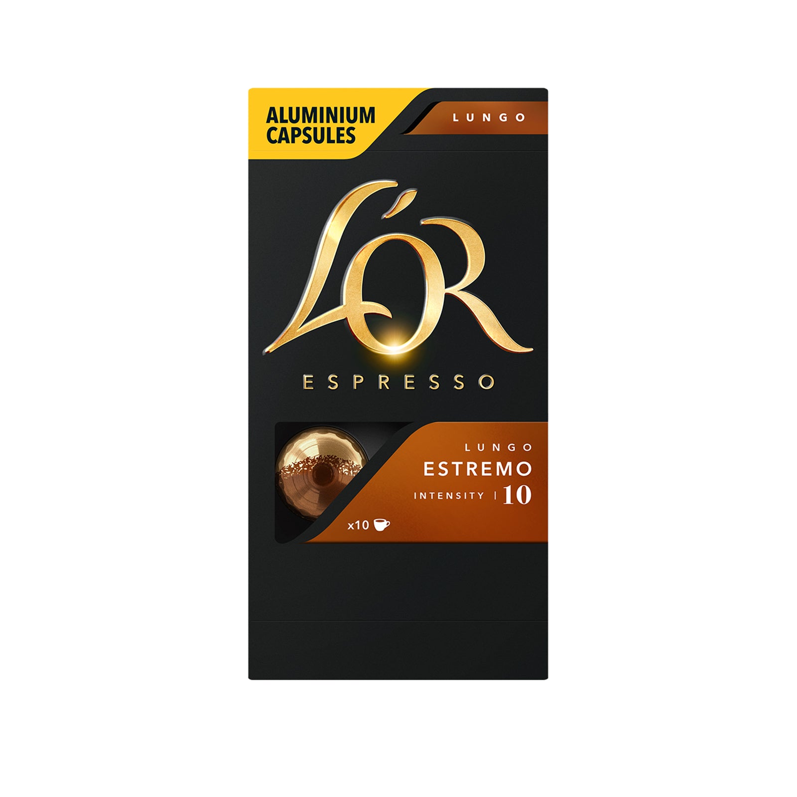 Lor Espresso Lungo Estremo Intensity 10 Coffee Capsules- Compatible with Nespresso Original Coffee Machines 10pcs/pack