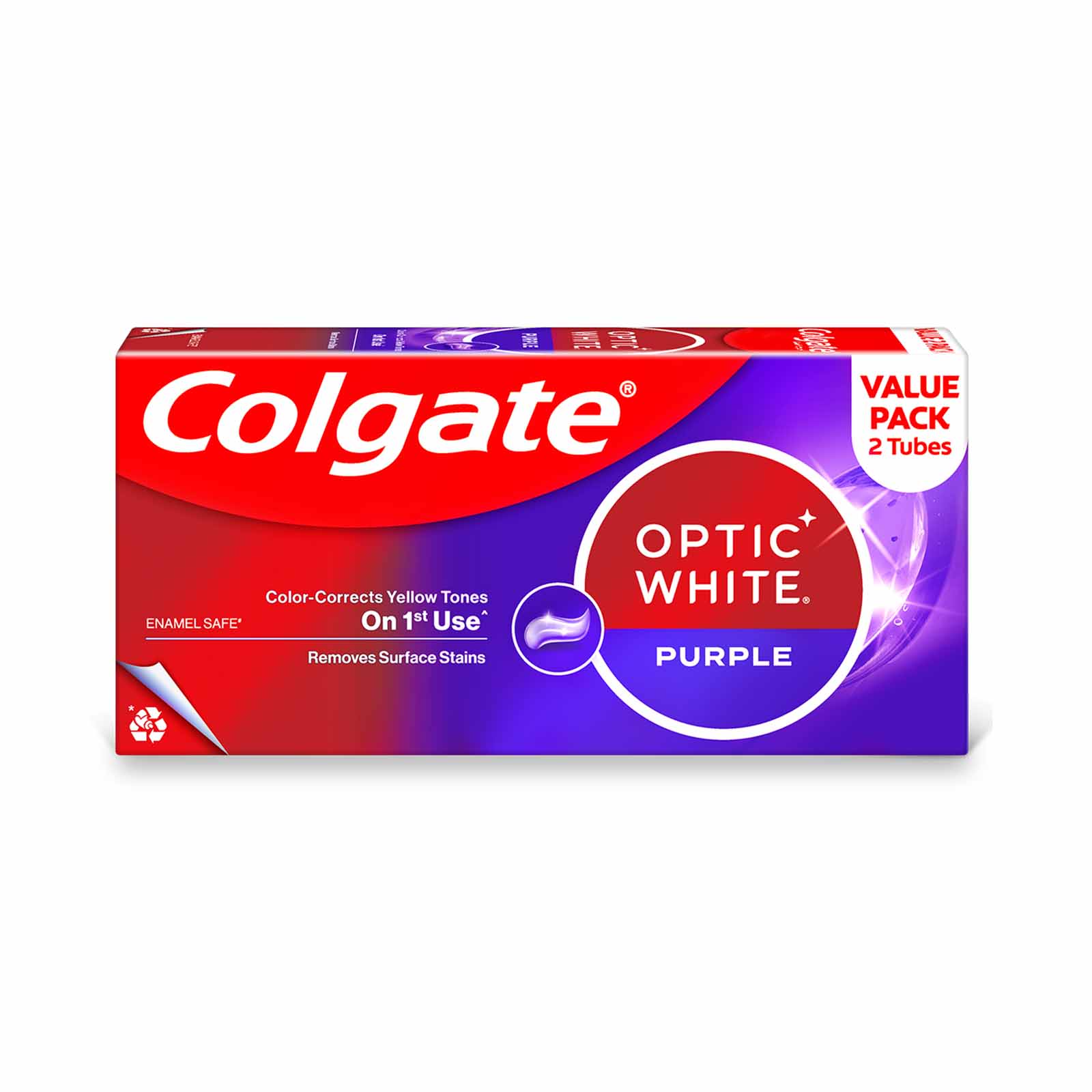 Colgate Optic White Purple Toothpaste Twinpack 100g x 2