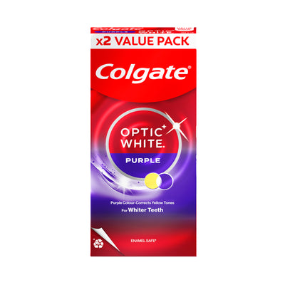 Colgate Optic White Purple Toothpaste Twinpack 100g x 2