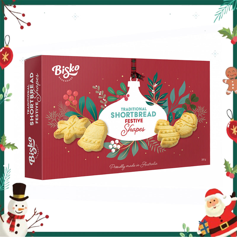 Bisko Bakehouse Traditional Shortbread Festive Shapes 300g